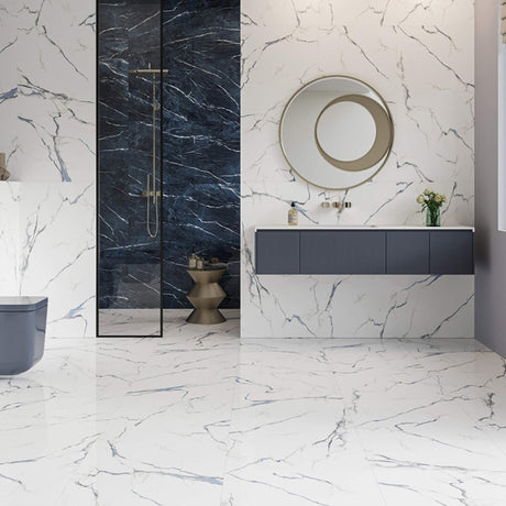 Decovita Calacatta Aqua 24x48 Polished porcelain - 15.49 sf per case - BUILDMYPLACE