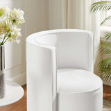 Della Performance Velvet Fabric Swivel Chair - BUILDMYPLACE