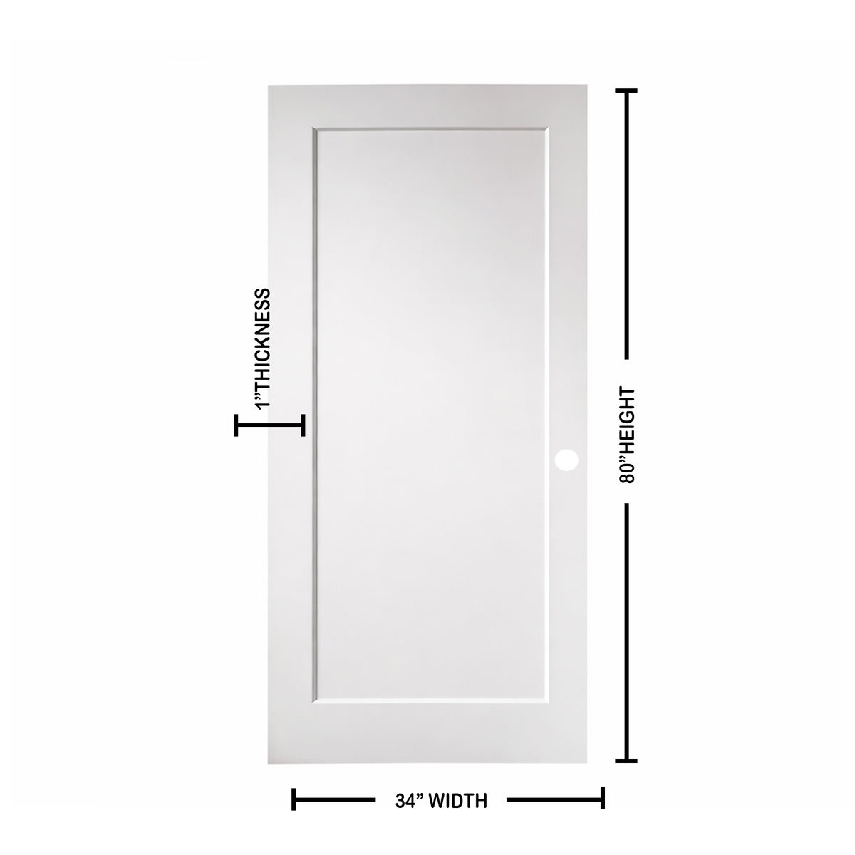 Ivanees 1-Panel Hollow Core Molded Shaker Door Slab - Madison 80 Inch Height