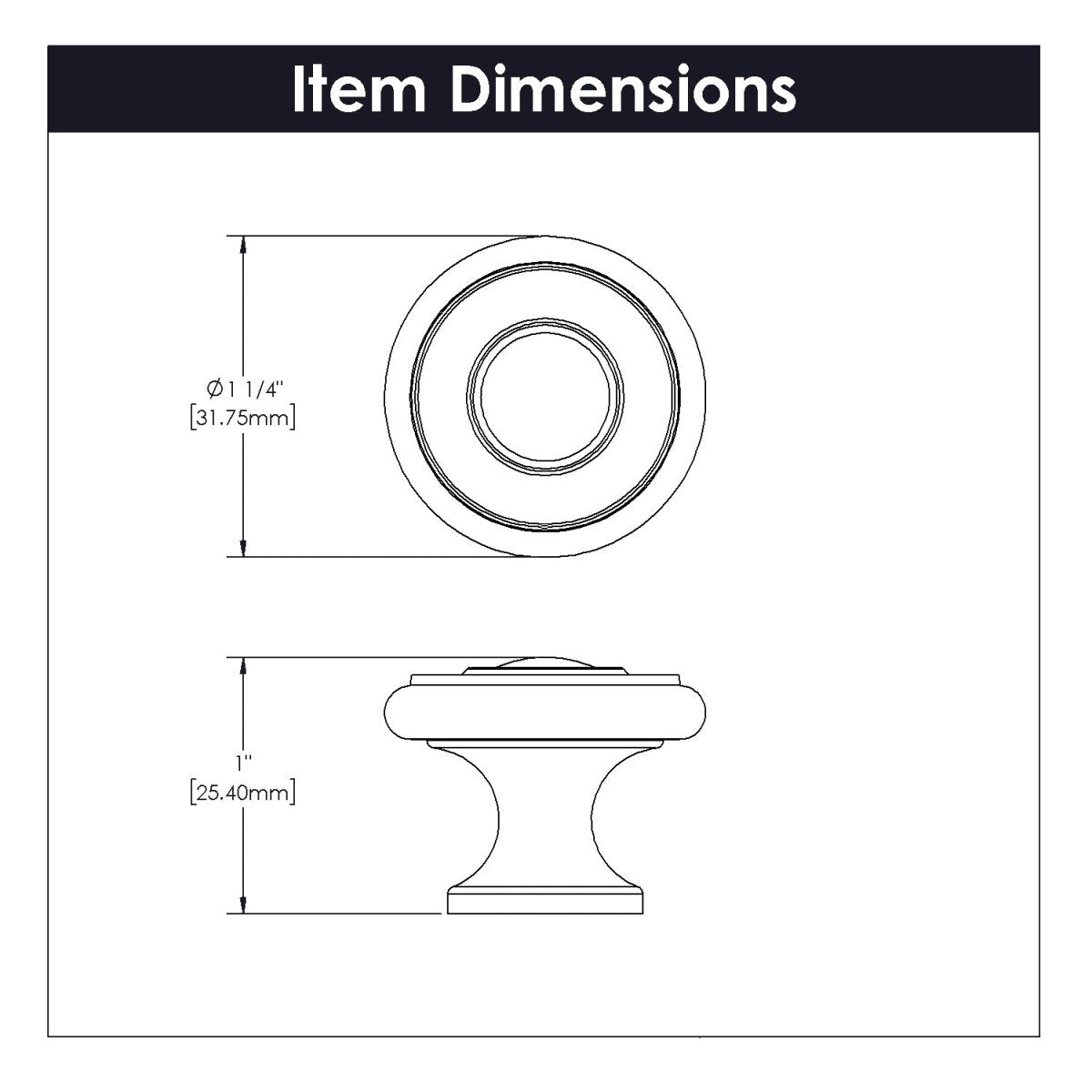 Door Knob 1 - 1/4 Inch Diameter - Cottage Collection - BUILDMYPLACE