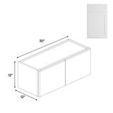 Double Door - White - Wall Cabinets - 12 in H x 30 in W x 24 in D - BUILDMYPLACE