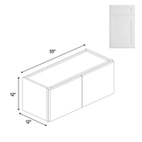 Double Door - White - Wall Cabinets - 12 in H x 33 in W x 24 in D - BUILDMYPLACE