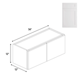 Double Door - White - Wall Cabinets - 12 in H x 36 in W x 24 in D - BUILDMYPLACE