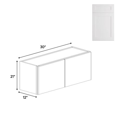 Double Door - White - Wall Cabinets - 21 in H x 30 in W x 24 in D - BUILDMYPLACE