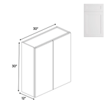 Double Door - White - Wall Cabinets - 30 in H x 30 in W x 12 in D - BUILDMYPLACE