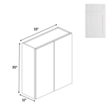 Double Door - White - Wall Cabinets - 30 in H x 33 in W x 12 in D - BUILDMYPLACE