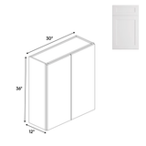 Double Door - White - Wall Cabinets - 36 in H x 30 in W x 24 in D - BUILDMYPLACE