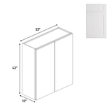 Double Door - White - Wall Cabinets - 42 in H x 33 in W x 24 in D - BUILDMYPLACE