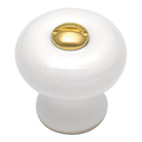 Drawer Knob 7/8 Inch Diameter in White - Tranquility Collection - BUILDMYPLACE