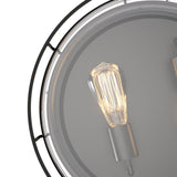 Drum Shape Flush Mount Ceiling Light, Matte Black Finish, Ceiling Lighting Fixture for Bedroom Kitchen Hallway Stairwell Entryway, E26 Base - BUILDMYPLACE