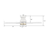 DUBOIS 48 inch 5 - Blade Flush Mount Smart Ceiling Fan with LED Light & Remote - LEDMyPlace