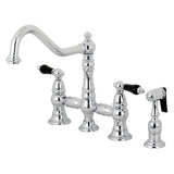 Duchess Bridge Four Hole Kitchen Faucet With Brass Sprayer - BUILDMYPLACE
