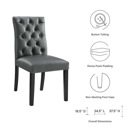 Duchess Dining Chair Vinyl Set of 2 - BUILDMYPLACE