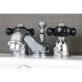 Duchess Mini - Widespread Bathroom Faucet With Black Procelain Handle - BUILDMYPLACE