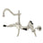 Duchess Two - Handle Wall Mount Bridge Kitchen Faucet with Brass Sprayer - BUILDMYPLACE