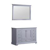 Dukes 48" Dark Grey Single Vanity, no Top and 46" Mirror - BUILDMYPLACE
