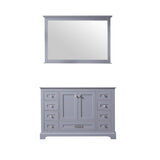 Dukes 48" Dark Grey Single Vanity, no Top and 46" Mirror - BUILDMYPLACE