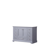Dukes 48" Dark Grey Single Vanity, White Carrara Marble Top, White Square Sink and 46" Mirror - BUILDMYPLACE