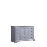 Dukes 48" Dark Grey Single Vanity, White Carrara Marble Top, White Square Sink and 46" Mirror - BUILDMYPLACE