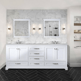 Dukes 80 In. White Freestanding Double Bathroom Vanity Cabinet Without Top & 30 In. Mirrors - BUILDMYPLACE