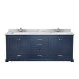Dukes 48 in. Freestanding Bathroom Vanity with White Carrara Marble Top, White Square Sink