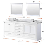 Dukes 80" White Vanity Cabinet Only - BUILDMYPLACE