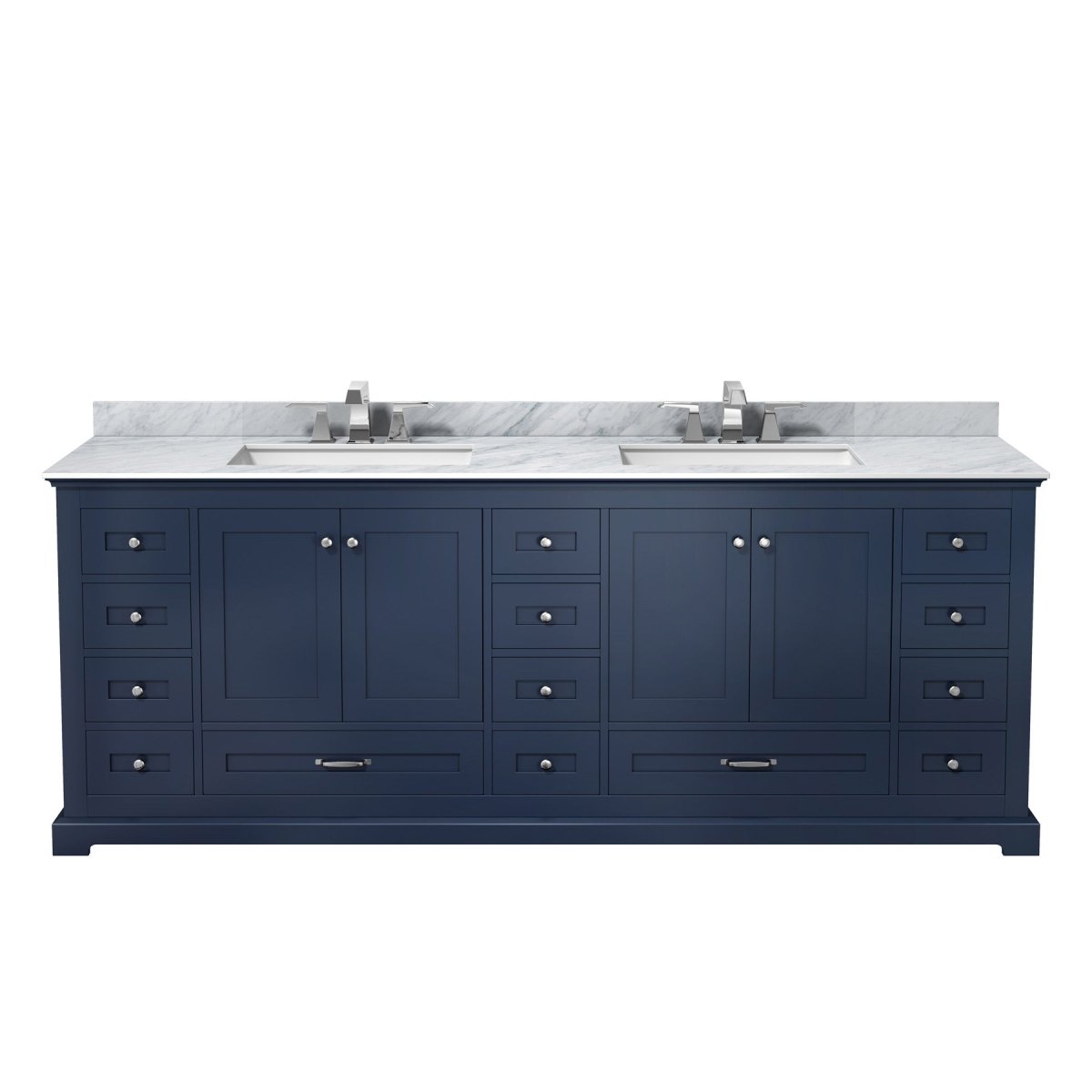 Dukes 48 in. Freestanding Bathroom Vanity with White Carrara Marble Top, White Square Sink