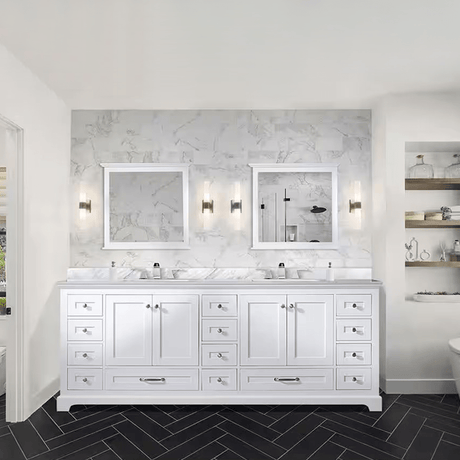 Dukes 84" White Vanity Cabinet Only - BUILDMYPLACE