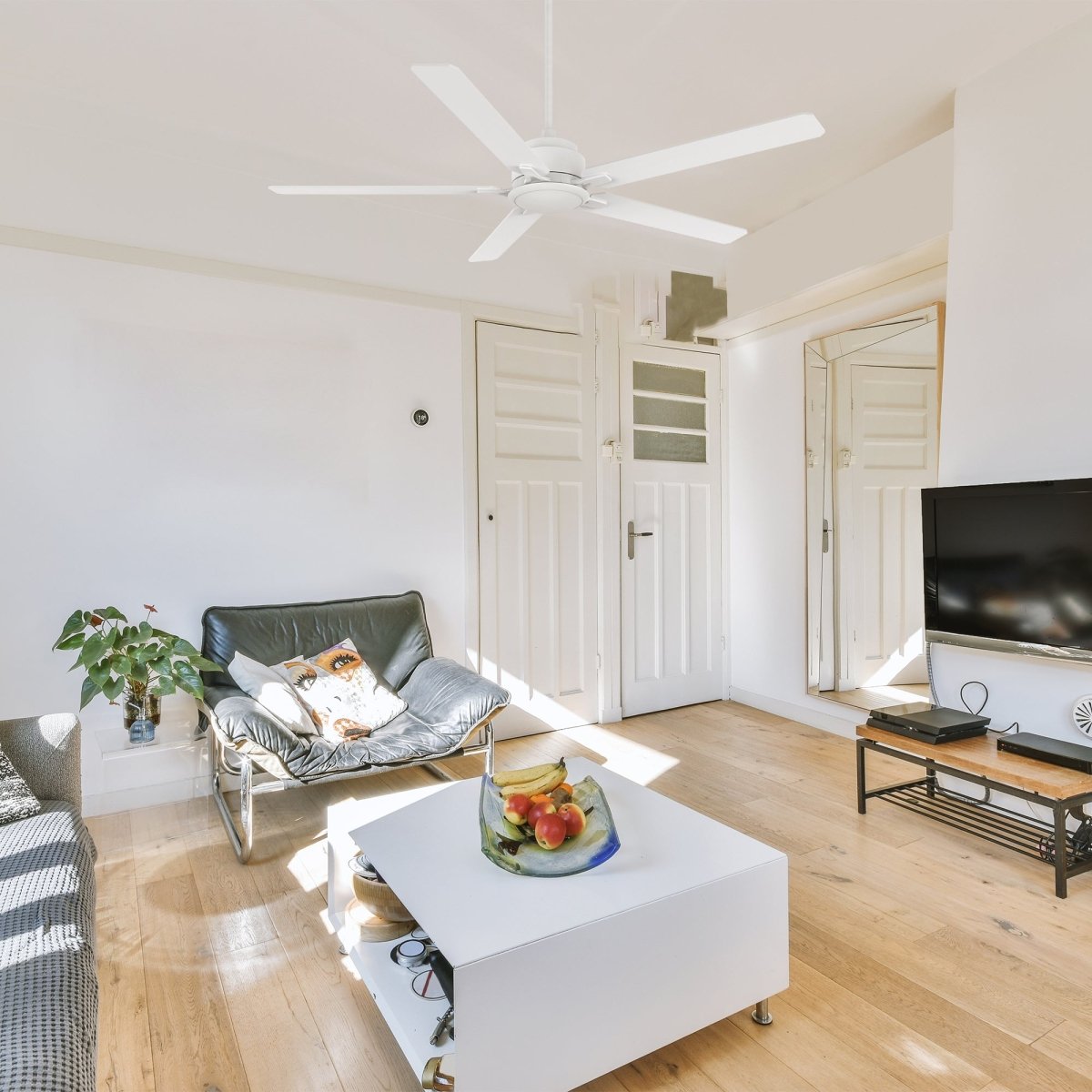 DUNKIRK 60 inch 5 - Blade No Light Ceiling Fan with Remote - LEDMyPlace