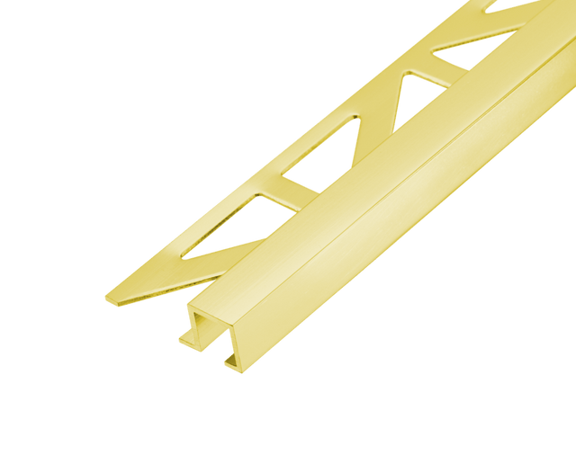 Dural Squareline Profile 1/4 in. Square Edge - Gold - High Gloss Anodized - Tile edge Trim - BUILDMYPLACE