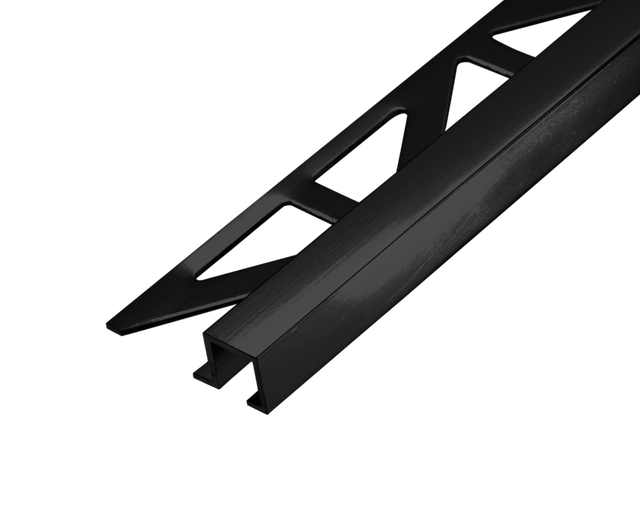 Dural Squareline Profile 7/16 in. Square Edge - Matte Black - Anodized - Tile edge Trim - BUILDMYPLACE