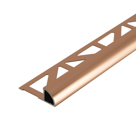 Durondell Aluminum Round Edge profile - Tile trim - 3/8 - Copper Anodized Brushed - Tile Edge Trim - BUILDMYPLACE