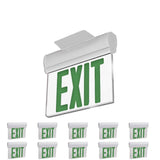 Edge Lit Green LED Exit Sign, 3W , 100 - 277 VAC, UL,CUL Listed, 90 - min Backup Battery, Surface Mount - BUILDMYPLACE