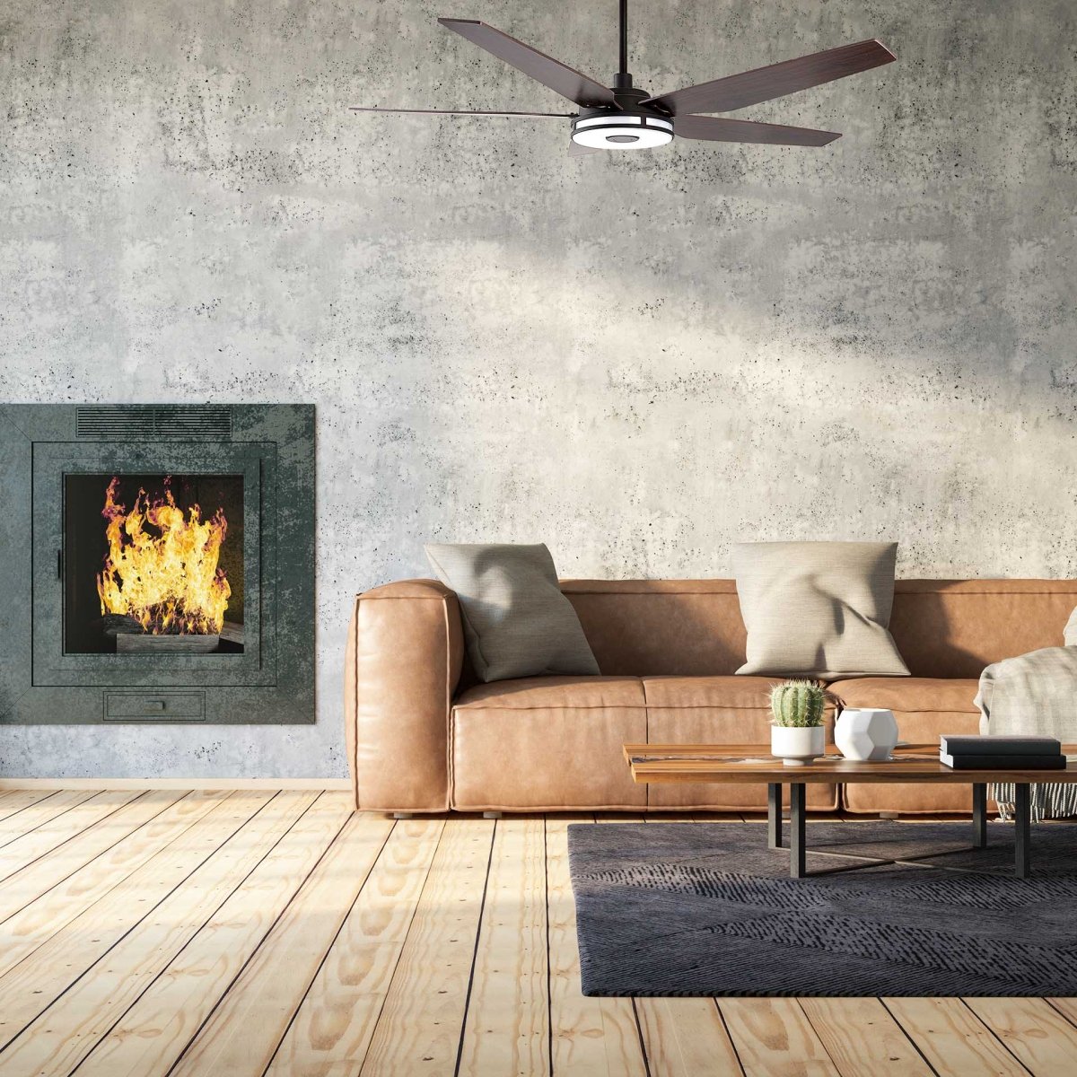 ELIRA 52 inch 5 - Blade Smart Ceiling Fan with Remote & LED Light - LEDMyPlace