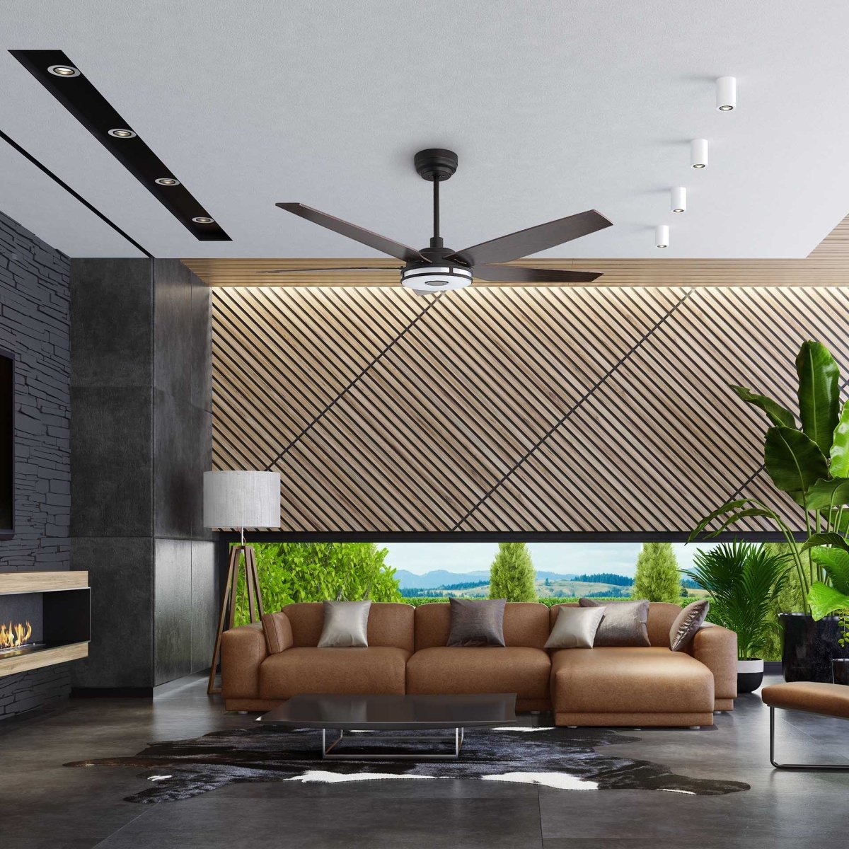 ELIRA 52 inch 5 - Blade Smart Ceiling Fan with Remote & LED Light - LEDMyPlace