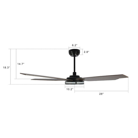 ELIRA 56 inch 5 - Blade Smart Ceiling Fan with Remote & LED Light - LEDMyPlace