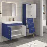 Elsa Modern Floating / Wall Mounted Bathroom Linen Side Cabinet With 1 Door and 3 Drawers - BUILDMYPLACE