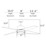 EMPIRE 52 inch 4 - Blade Ceiling Fan with LED Light & Pull Chain - LEDMyPlace
