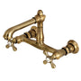 English Country 8" Center Wall Mount Bathroom Faucet - BUILDMYPLACE