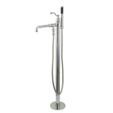 English Country Freestanding Tub Faucet With Hand Shower In 10" Spout Reach - BUILDMYPLACE