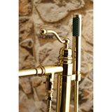 English Country Freestanding Tub Faucet With Hand Shower In 10" Spout Reach - BUILDMYPLACE