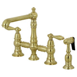 English Country Kitchen Faucet With Side Sprayer - BUILDMYPLACE