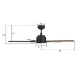 ESPEAR 52 inch 5 - Blade Smart Ceiling Fan with LED Light & Remote - LEDMyPlace