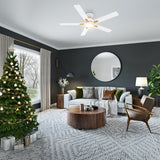 ESPEAR 52 inch Flush Mount 5 - Blade Smart Ceiling Fan with LED Light & Remote - LEDMyPlace