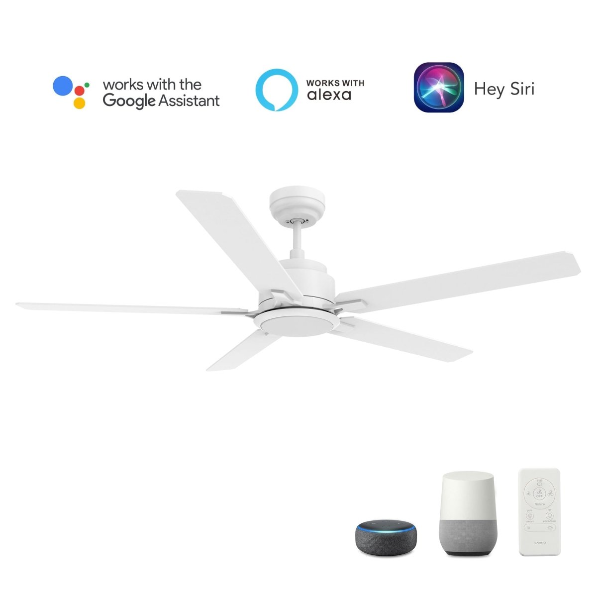 ESPEAR 56 inch 5 - Blade Smart Ceiling Fan with LED Light & Remote - LEDMyPlace