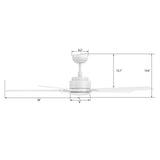 ESPEAR 56 inch 5 - Blade Smart Ceiling Fan with LED Light & Remote - LEDMyPlace