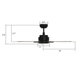 ESPEAR 56 inch 5 - Blade Smart Ceiling Fan with LED Light & Remote - LEDMyPlace