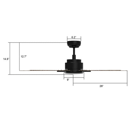 ESPEAR 56 inch 5 - Blade Smart Ceiling Fan with LED Light & Remote - LEDMyPlace