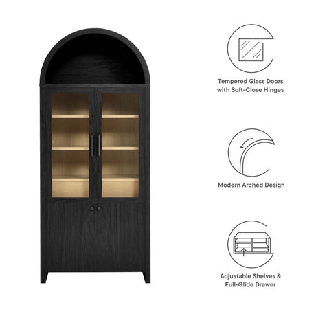 Evie Arched Tall Display Cabinet - BUILDMYPLACE