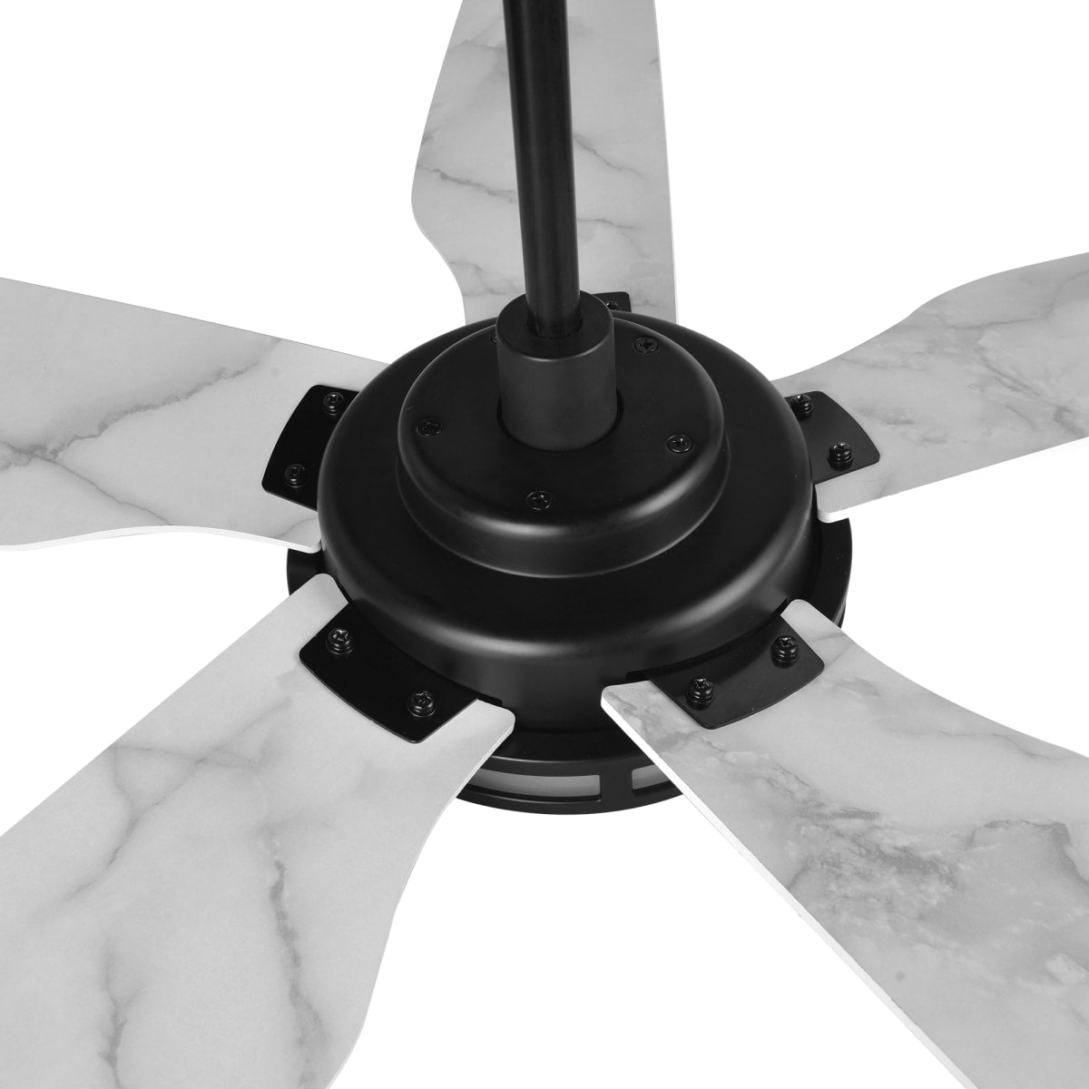 Explorer 52 in. (5 - Blade) Best Smart Ceiling Fan w/ Light & Remote, Black/Marble Pattern Finish, Works w/ Alexa/Google Home/Siri - LEDMyPlace